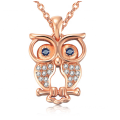 Sterling Silver Gold Plated Necklace Pendant Owl Pendant